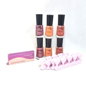 LOT of 2pcs  6 Nail Polish, 4 Toe separator, French Style Sticker